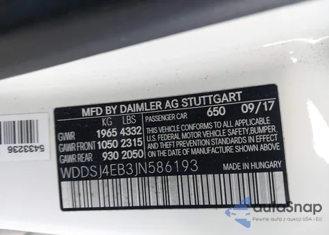 2018 Mercedes-Benz Cla 250 из США, поврежденный, VIN WDDSJ4EB3JN586193